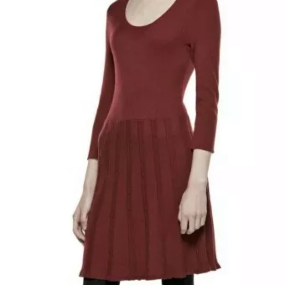 THAKOON  Cable Knit Fit & Flare Sweater Dress